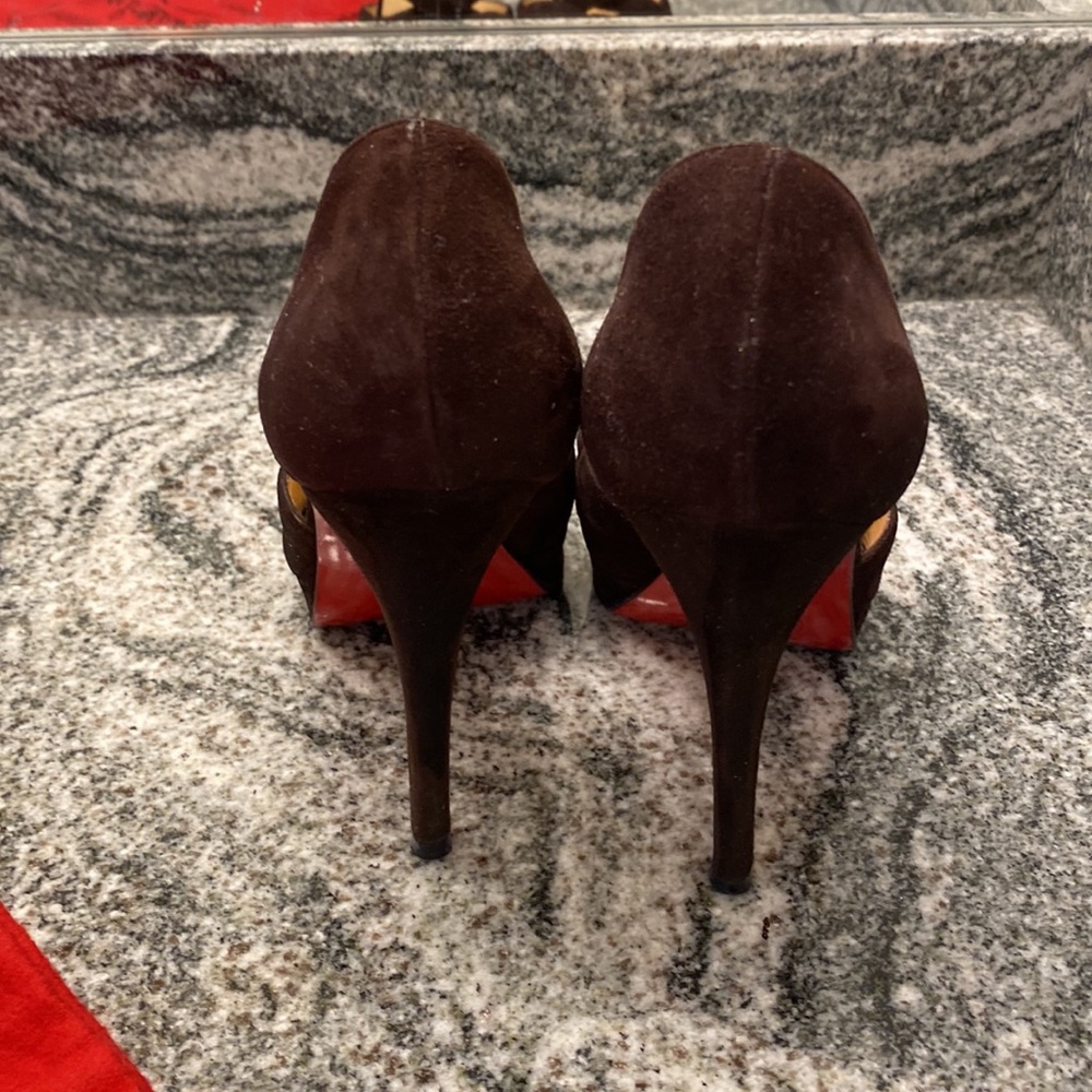 Christian Louboutin | Brown Suede Crossovers - Picture 7 of 8